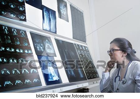 Hispanic doctor examining x-rays View Large Photo Image Picture - Hispanic doctor examining x-rays. Fotosearch