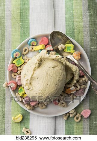 Ice cream on plate with cereal View Large Photo Image Stock Photography - Ice cream on plate with cereal. Fotosearch