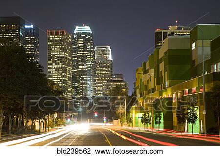 Lights on urban highway at night View Large Photo Image Stock Image - Lights on urban highway at night. Fotosearch