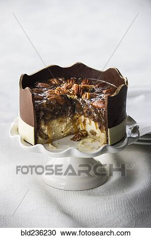 Stock Image - Pecan cheesecake. Fotosearch