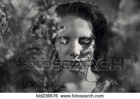 Pensive Caucasian girl sweating View Large Photo Image Stock Photograph - Pensive Caucasian girl sweating. Fotosearch
