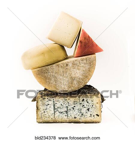 Pile of variety of cheeses View Large Photo Image Stock Photo - Pile of variety of cheeses. Fotosearch