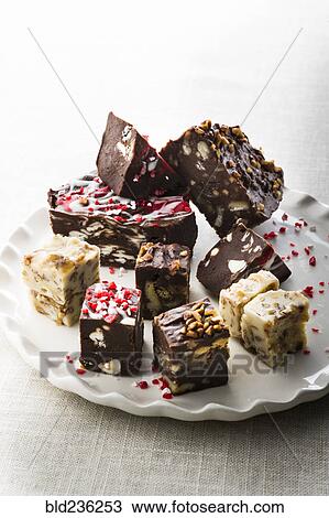 Plate of peppermint fudge View Large Photo Image Stock Image - Plate of peppermint fudge. Fotosearch