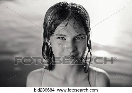 Portrait of Caucasian girl in lake View Large Photo Image Picture - Portrait of Caucasian girl in lake. Fotosearch