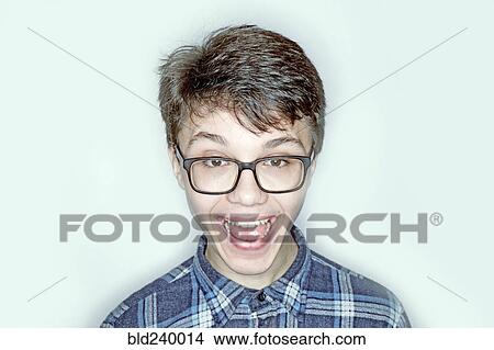 Picture - Portrait of happy Caucasian teenage boy. Fotosearch