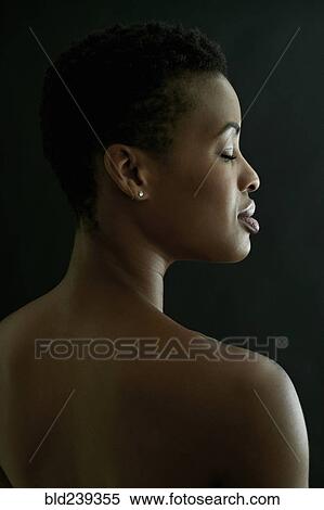 Profile of Black woman with eyes closed View Large Photo Image Stock Photography - Profile of Black woman with eyes closed. Fotosearch