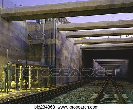 Railroad tracks in tunnel View Large Photo Image Stock Photo - Railroad tracks in tunnel. Fotosearch