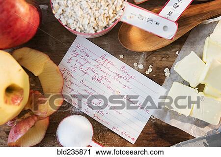 Recipe for apple crisp with ingredients View Large Photo Image Stock Image - Recipe for apple crisp with ingredients. Fotosearch