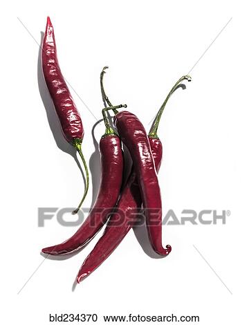 Stock Image - Red Thai peppers. Fotosearch