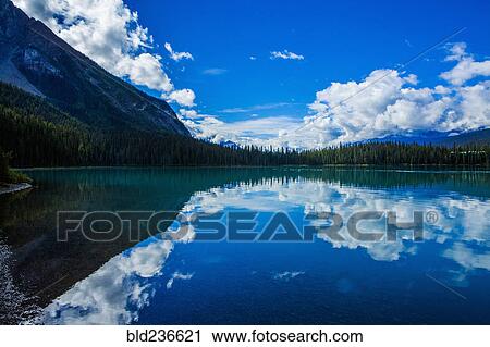 Reflection of clouds in still mountain lake View Large Photo Image Stock Image - Reflection of clouds in still mountain lake. Fotosearch