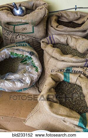 Sacks of coffee beans View Large Photo Image Stock Image - Sacks of coffee beans. Fotosearch