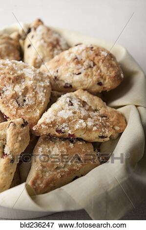 Scones in basket View Large Photo Image Stock Photo - Scones in basket. Fotosearch