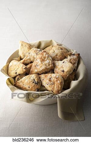 Scones in basket View Large Photo Image Stock Photograph - Scones in basket. Fotosearch