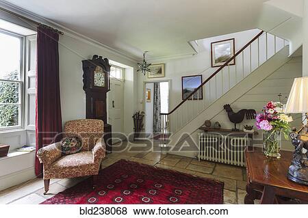 Stock Photo - Staircase to livingroom. Fotosearch