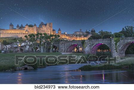 "Stars at night over fortified city of Carcassonne, Languedoc-Roussillon, France" View Large Photo Image Stock Image - "Stars at night over fortified city of Carcassonne, Languedoc-Roussillon, France". Fotosearch