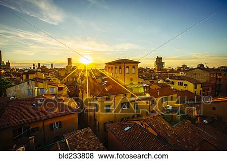 "Sunset over rooftops, Bologna, Emilia-Romagna, Italy" View Large Photo Image Stock Photo - "Sunset over rooftops, Bologna, Emilia-Romagna, Italy". Fotosearch