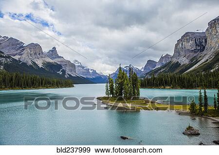 Stock Photo - Trees in mountain lake. Fotosearch