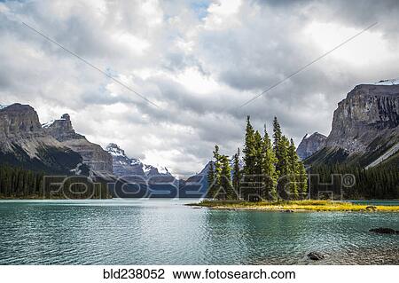 Stock Image - Trees on island in lake. Fotosearch