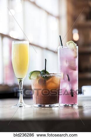 Variety of cocktails View Large Photo Image Stock Photograph - Variety of cocktails. Fotosearch