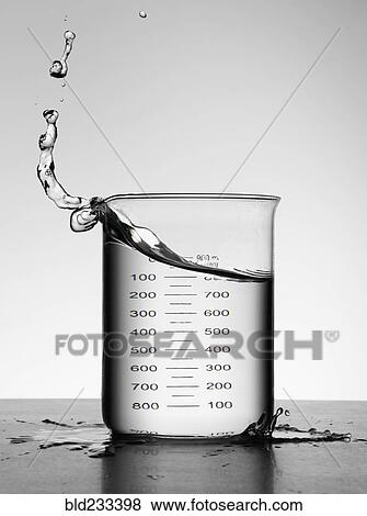 Stock Photo - Water splashing in milliliter flask. Fotosearch