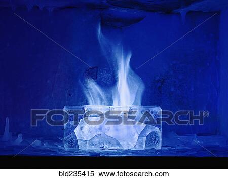 White flame burning in blue ice View Large Photo Image Stock Photography - White flame burning in blue ice. Fotosearch