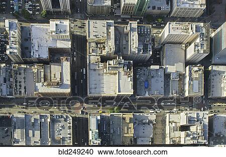 Stock Image - "Aerial view of city, Los Angeles, California, United States". Fotosearch