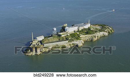 Stock Photo - "Aerial view of island prison, San Francisco, California, United States". Fotosearch