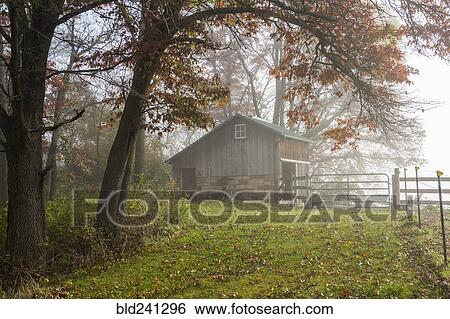 Barn and fence in autumn View Large Photo Image Stock Photograph - Barn and fence in autumn. Fotosearch