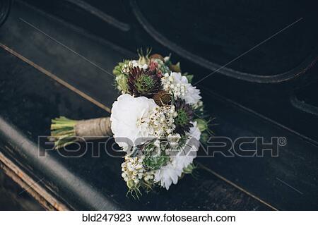 Stock Image - Bouquet of flowers on table. Fotosearch