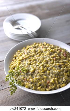 Bowl of creamed corn View Large Photo Image Stock Image - Bowl of creamed corn. Fotosearch