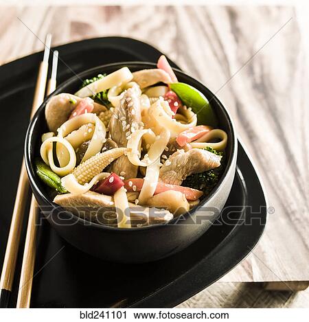 Bowl of stir fry chicken and vegetables View Large Photo Image Stock Image - Bowl of stir fry chicken and vegetables. Fotosearch