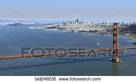 Stock Photography - "Bridge and urban waterfront, San Francisco, California, United States". Fotosearch