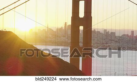 Picture - "Bridge at sunset, San Francisco, California, United States". Fotosearch