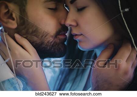 Stock Photo - Caucasian couple face to face. Fotosearch