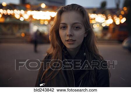 Caucasian teenage girl at amusement park View Large Photo Image Stock Image - Caucasian teenage girl at amusement park. Fotosearch