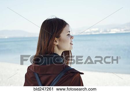 Caucasian woman at beach View Large Photo Image Stock Image - Caucasian woman at beach. Fotosearch