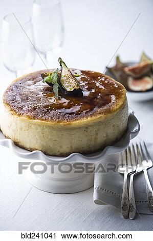 Stock Image - Cheesecake on tray. Fotosearch