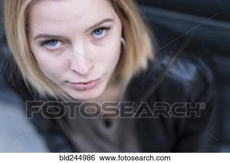 Close up of face of Caucasian woman View Large Photo Image Stock Photograph - Close up of face of Caucasian woman. Fotosearch