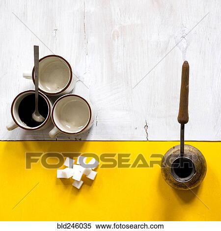 Coffee and sugar on table View Large Photo Image Stock Photography - Coffee and sugar on table. Fotosearch