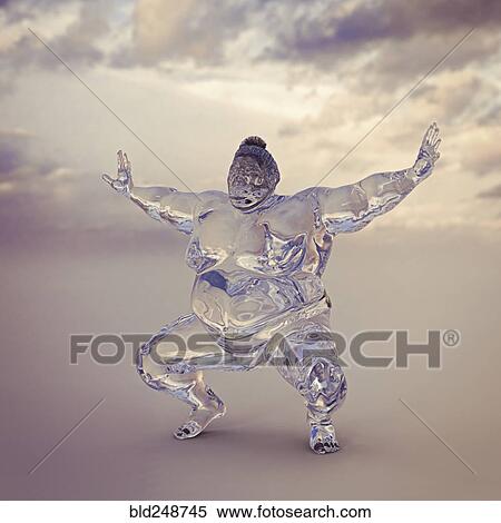 Stock Photography - Crouching transparent sumo wrestler. Fotosearch