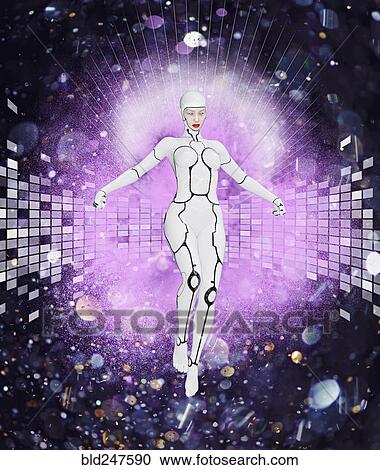 Cyborg woman floating in cyberspace View Large Photo Image Stock Image - Cyborg woman floating in cyberspace. Fotosearch