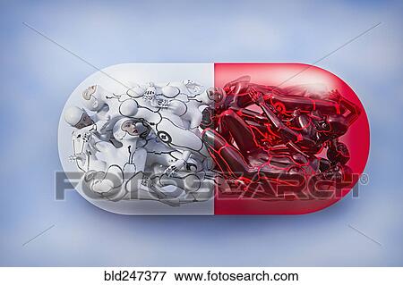 Cyborgs inside pharmaceutical pill View Large Photo Image Stock Photo - Cyborgs inside pharmaceutical pill. Fotosearch