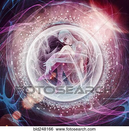 Embryo floating in sphere in cyberspace View Large Photo Image Stock Photograph - Embryo floating in sphere in cyberspace. Fotosearch