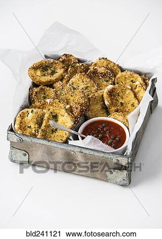 Fried mozzarella and sauce View Large Photo Image Stock Image - Fried mozzarella and sauce. Fotosearch