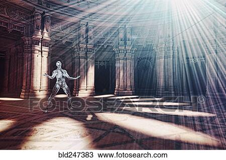 Futuristic man basking in light View Large Photo Image Stock Image - Futuristic man basking in light. Fotosearch