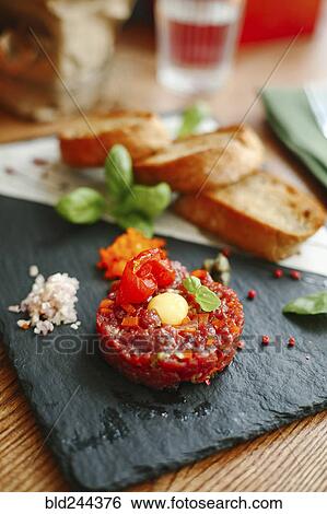 Gourmet appetizer on slate with bread View Large Photo Image Stock Photograph - Gourmet appetizer on slate with bread. Fotosearch