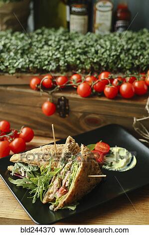Gourmet sandwich on plate View Large Photo Image Stock Image - Gourmet sandwich on plate. Fotosearch