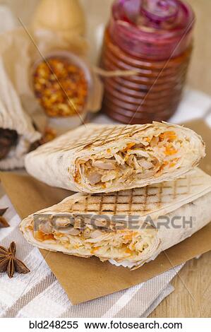 Grilled sandwich wrap View Large Photo Image Stock Photography - Grilled sandwich wrap. Fotosearch