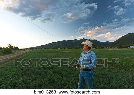 Hispanic man looking at crop View Large Photo Image Stock Image - Hispanic man looking at crop. Fotosearch