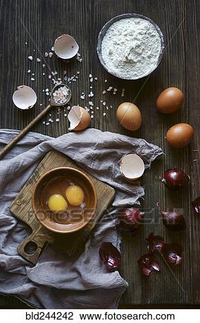 Ingredients for baking on wooden table View Large Photo Image Stock Image - Ingredients for baking on wooden table. Fotosearch